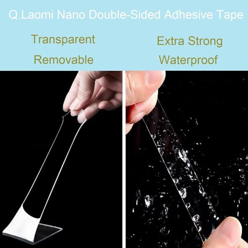 Q.Laomi 10m Doppelseitiges Klebeband -10m x 10mm, Extra Stark Montageband, Wasserdichtes und Hochtemperaturbeständig Transparent Nano Tape… – Ansicht 3