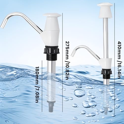 Mein HERZ Bequeme Handpumpe der Familie im Freien, Trinkwasserpumpe, Handwasserpumpe, Handpresse Wasser, Caravan Sink Wasser Handpumpe Double Action Camping Trailer Wohnmobil Ersatzpumpwerkzeug(Weiß)