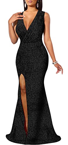 Image of Formal Long Sleeve Dress for Women Sequin Bodycon Ruched Sparkly Dresses
