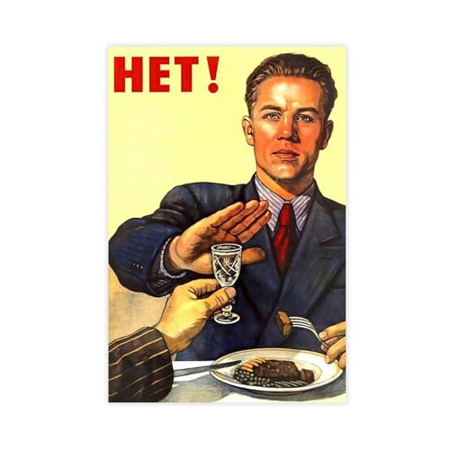 Impression sur toile « Het No to Alcohol » sans cadre 30x45 cm pour déco murale