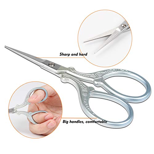Hisuper HISUPER17171852 Embroidery Scissors Set With Leather Sheaths For Sewing Crafting, Art Work, Threading, Needlework Diy Tools Dressmaker Small 3.6 Inch Shears Cross Stitch Knitting Scissor thumb #2