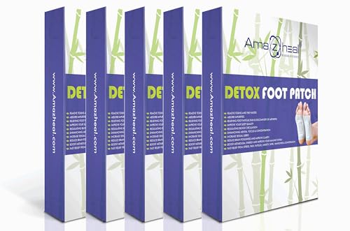 Image of AMAZHEAL Premium Foot patches, Cleansing Toxin Remover Foot Pad, Stress Relief Sleep Patch, For Men And Women, 20 Count. (Pack Of 5)