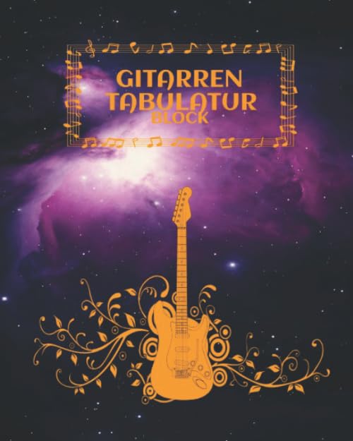 GITARREN BLOCK: GITARREN TABULATUR BLOCK: 120 Seiten Tabulatur-Block für Gitarristen, Enthält leere Gitarrenakkorddiagramme, TAB-Notiz-Block mit Diagrammen für Gitarristen im 8*10Format.
