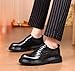 Men's Genuine Leather Dress Shoes Height Increasing Thick Sole Comfortable Oxfords Business Casual Fashion Boots for Men Wedding(7) Black