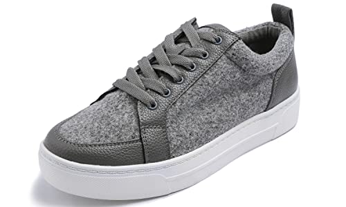 FEVERSOLE Women's Comfort Lightweight Sneaker Vegan Leather Platform Casual Walking Shoes