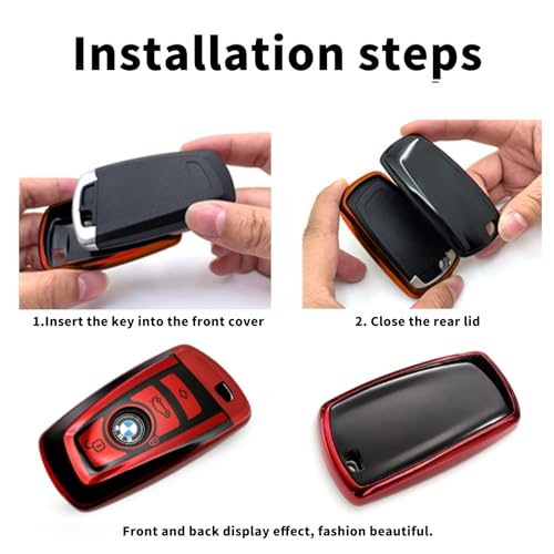 Image of Creativity For BMW X5 Key Fob Cover accessories (Red Key Case) | Advanced soft TPU key box is compatible with X1 X3 X4 X5 X6 1 2 4 5 6 7 M3 M5 M6 GT3 GT5 G30 F10 F15 F16 F20 key