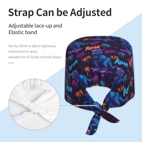 Image of Adjustable Scrub Cap with Sweatband, Breathable Working Hat for Men /Women