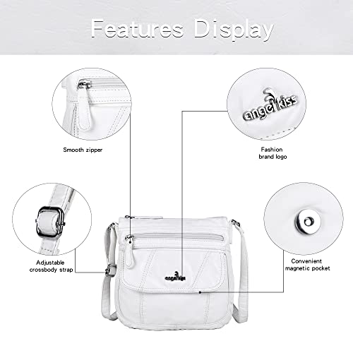 Image of Angelkiss Small Womens Crossbody Bag Leather Shoulder Purse for Women Hobo Bag with Adjustable Shoulder Strap
