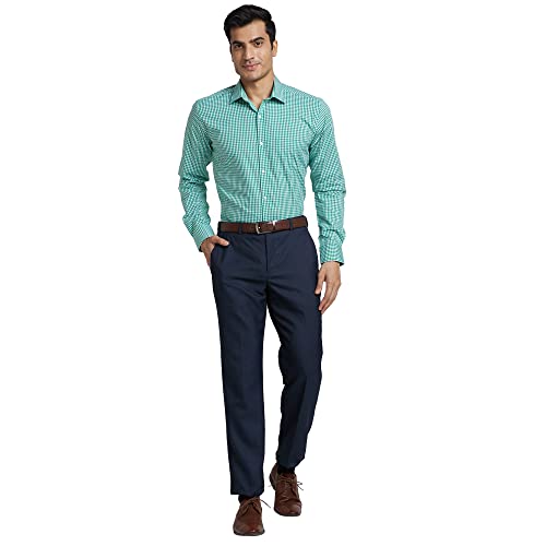 Image of Park Avenue Men Cotton Checkered Slim Fit Shirt