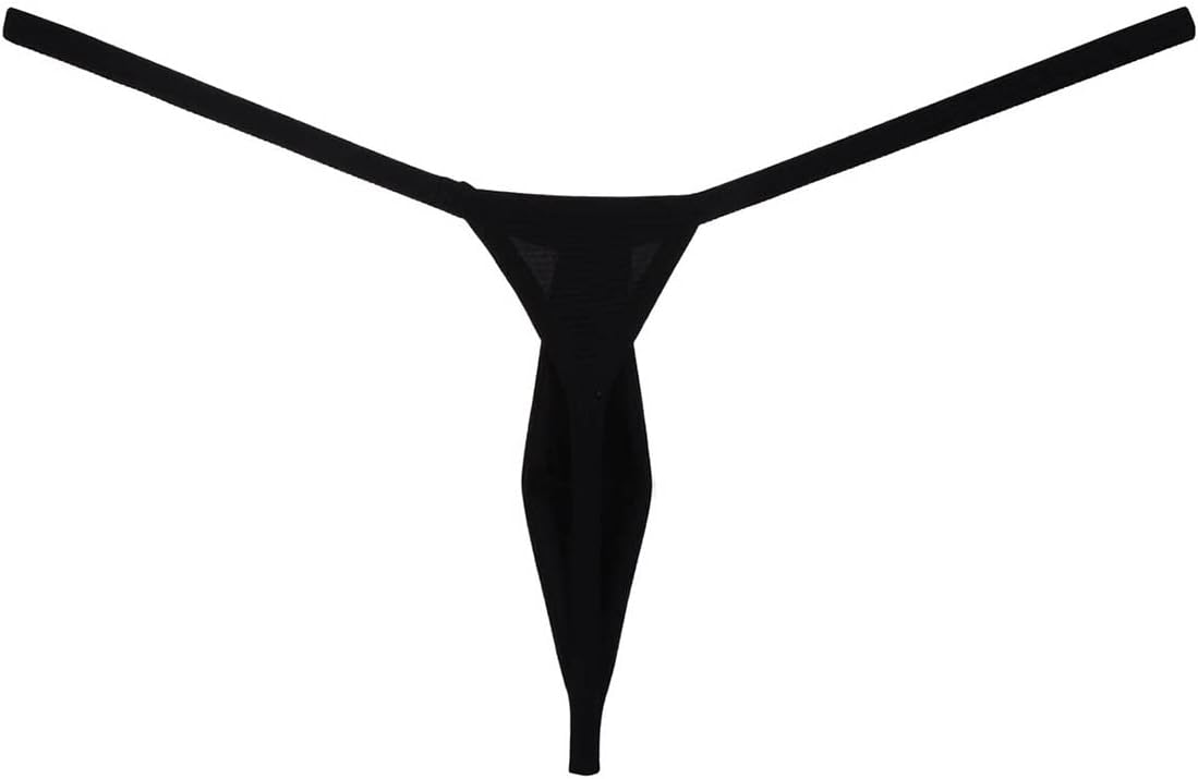 Men's Ice Silk Mini Bikini T-Back Drop-shaped String Thong Underwear Thin Tangas Soft Minimal Coverage Bottoms - Image 4