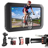 VSYSTO Bicycle Camera, Selfie Mode, Auto Power on/Off, WiFi GPS HD 1080P Front and Rear View Camera 4 Inch Screen Bike Dash Cam, Assisted Driving Mode, Temperature Display, G-Sensor, Wired Controller