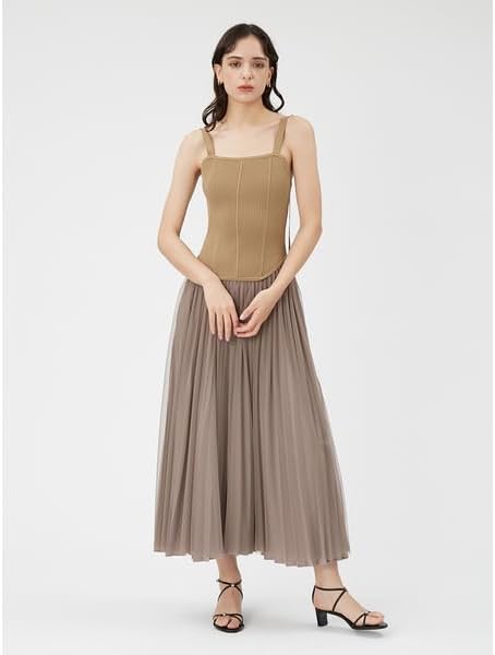 Amazon.co.jp: [フレイ アイディー] コルセットニットチュールコンビ  