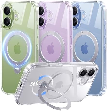 CASEKOO Clear for iPhone 17 Case with 360 Spin Magnetic Stand[Fit...