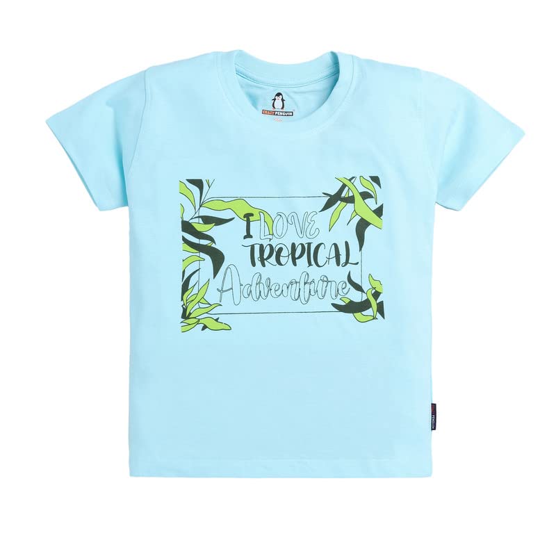 Crazy PenguinBoys Regular fit H/S Chest Printed T Shirts for Kids Casual Printed Tees T-Shirt