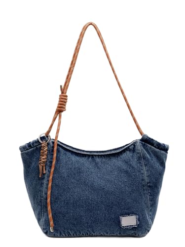 Flowyair Women Denim Tote Bag Casual Trendy Crossbody Shoulder Handbags