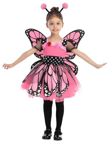 Spooktacular Creations Child Girls Butterfly Costume, Toddlers Butterfly Outfit w/Wings Headband for Kids Halloween Parties