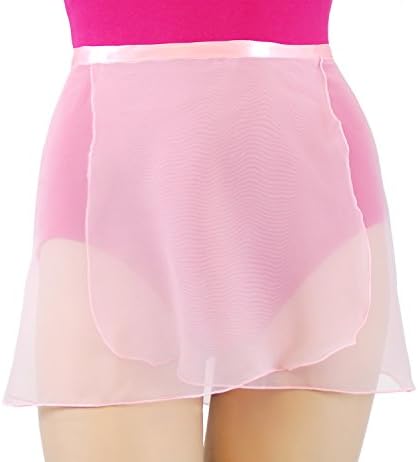 Trienawear Big Girls' Women's12 Inch Chiffon Wrap Dance Skirt TR200S12 with Ribbon Waist Tie Black M/L
