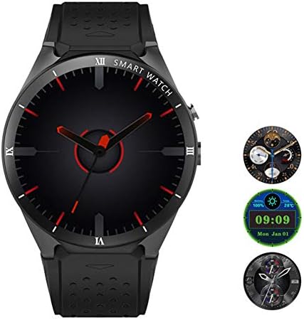 FWRSR 3G Smartwatch Phone Android 7.0 MTK6580 Quad Core 1.3GHz, 1.39 inch 1GB+16GB Smart Watch, Bluetooth Pedometer Heart Rate Monitor Camera GPS WiFi,Black