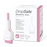 Dropsafe MediSafe Solo Safety Lancet, 23 Gauge, 2mm, Top Push Button Activated for Blood Sampling, Normal Flow, Sterile, Single-Use, 200ct Box