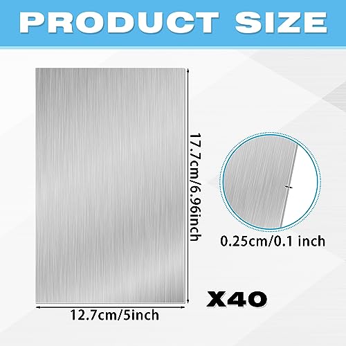 Image of Therwen 40 Pcs Aluminum Flashing Roof Sheet 5 x 7 Inch, Silver