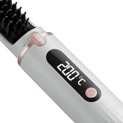 Cepillo Alisador de Pelo de Calentamiento Rápido con 40W y Carga 5V2A para Uso Inmediato, Portátil miniatura 5