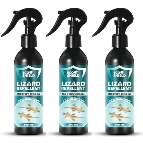 Image of EcoShield Lizard Repellent Spray For Home (200ml X 3) | 100% Natural & Effective Pest Control Spray | Blend Of Peppermint & Citronella Oil | Anti Lizard Spray For Home | Safe For Kids And Adults