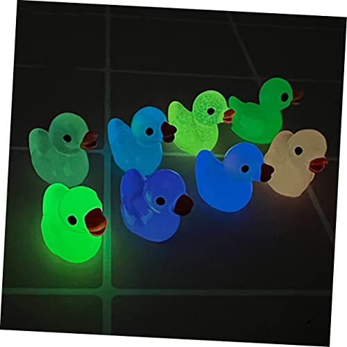 Toyvian 60 Peças Enfeite De Pato Luminoso Pequenos Patinhos De Plástico Casa De Bonecas Patinhos Pat