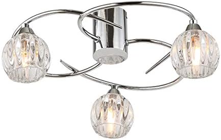 AUROLITE AL1036 BOLLA 3xG9 LED Semi Flush Ceiling Light, Polished Chrome Finish, 12W, Natural White (4000K), Ideal for Living Room, Bedroom, Kitchen, and Hallway