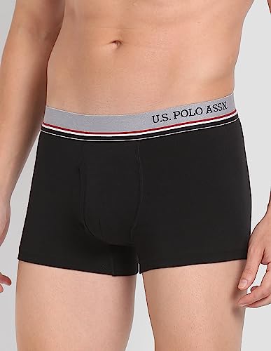 Image of U.S. Polo Assn. Mens Solid Cotton Spandex I014 Trunks - Pack of 2