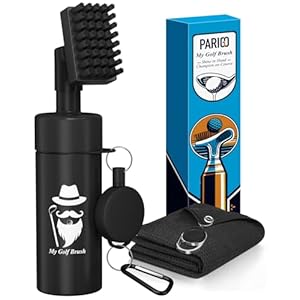 Golf Club Cleaner Brush with Golf Towel: Christmas Stocking Stuffers for Men Adult Golf Accessories for Men Grip Scrub Cleaning Kit Retractable Clip Hold 5 Oz Water Useful Golfer Gifts Idea Cool Gear