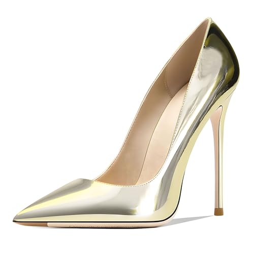 Image of Women's Pointed Toe Shallow Stiletto Heels 4.7 Inch Pumps Wedding Party Banquet Shoes