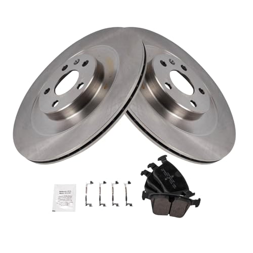 Image of TRQ Rear Brake Pad and Rotor Set Ceramic 340mm Rotors Compatible with 2020-2022 Volvo XC90