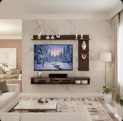Image of 48 inches Base Tv Unit /Cabinet Set Elegant Home decoret Style Wall Stand Home decore Wall for Living Room | Dining Room | Outdoor | Kid's Room (Mocha Wenge)