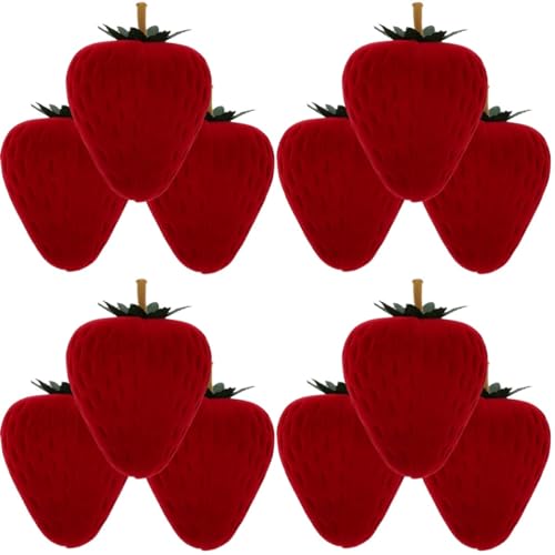 Boîte à bague fraise rangement bijoux boucles oreilles collier x4