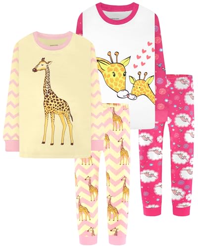 DAUGHTER QUEEN Girls 4-Piece Cotton Pajama Set