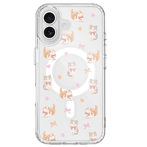 BlHMCASE for iPhone 17 Pro Max Case | Cute Kitten Bow Magnetic Phone Case