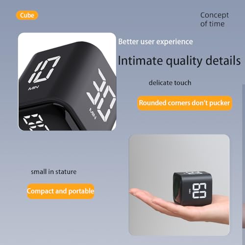 Image of EooCoo Digital Timer College School Supplies, Gravity Pomodoro Cube Rotation, Countdown Productivity Kitchen Timer 5 /10 /30 /60 Mins for Meeting, Back to School Gift, ADHD Tools, Office Desk Decoration