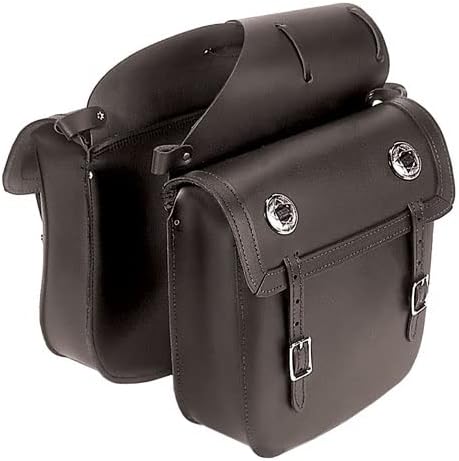 D&L Saddlery Cowhide Genuine Leather Western Equestrian Trail Simple Horse Saddle Bag Pack Equipment Horse Saddle Bags Size: 10” L x 10” W x 3 ½” D inches BAG83