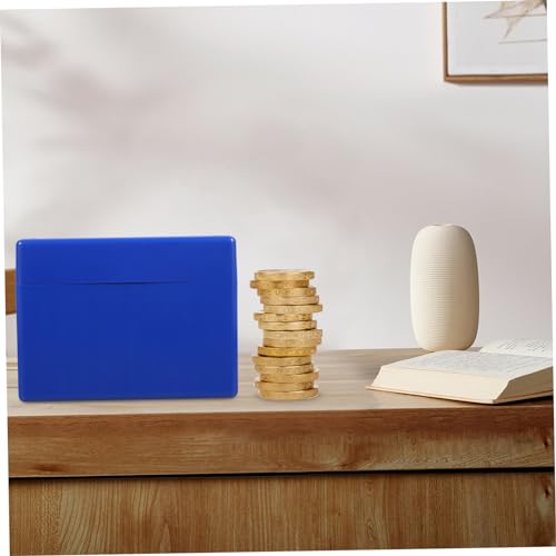 Caja organizadora para monedas azul de plástico miniatura 6