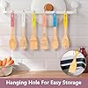 Colorful Bamboo Wooden Spoons for Cooking, 6-Piece Kitchen Utensil Set – Nonstick Cooking Tools with Lightweight Wood Spatula & Spoon – Apartment Essentials & Gift Idea #3