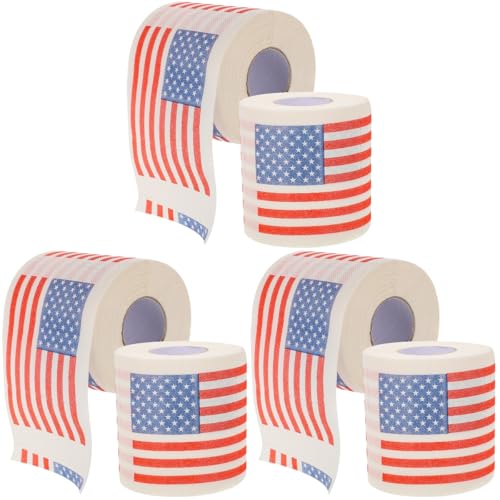 Ipetboom 3 Juegos Rollo De Papel De La Americana Lavabo Papel Higiénico Nacional Papel Higiénico De Doble Longitud Broma Divertido Papel De Baño Pulpa De Madera 2 Rollos * 3