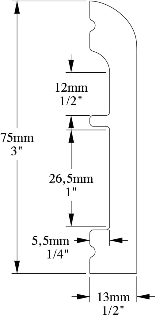 Orac Decor 3in H x 78-3/4in Long (4 Pack) SX183 Baseboard Moulding, White