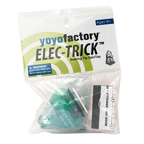 YoyoFactory ELEC-TRICK Spin Top With Ball-Bearing & String - Groen (modern spinning freestyle skill toy, toupie, trompo, spintop, peonza)