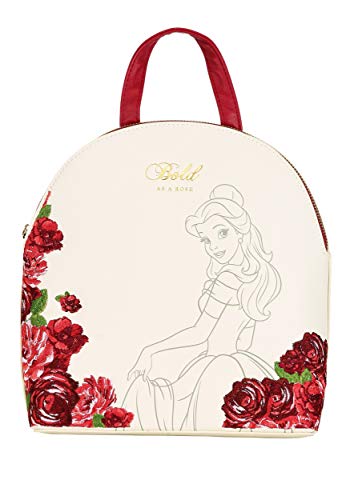 Loungefly Disney Belle Flowers Faux Leather Womens Double Strap Shoulder Bag Purse