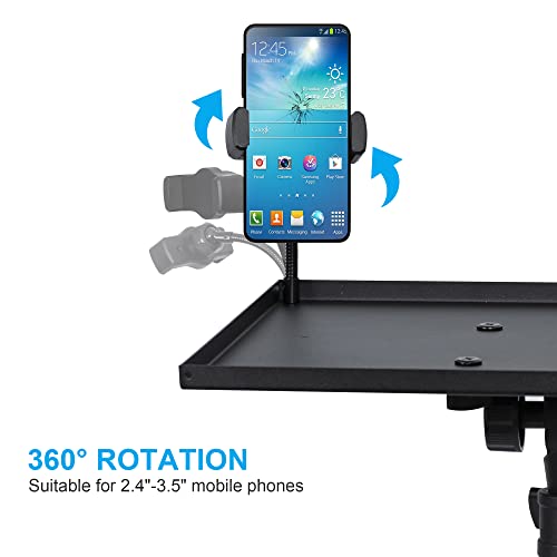 Projector Stand Tripod Adjustable, Laptop Height from 23.5 to 46.5 inches with Gooseneck Phone Holder, Floor for Office, Home, Stage, Studio, DJ Racks Holder Mount, 23.5inch-46.5inch by DECOSIS - Image 6