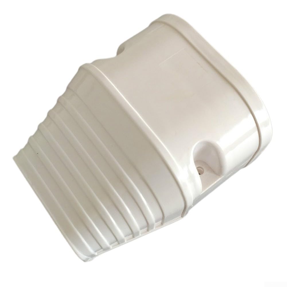 Air Con Pipe Cover and AC Line Set Concealer for Split System Trunking, Central Air Duct with PVC Wall Entry Cap, Weatherproof Cable Guard, 90 Degree Flat Elbow for Outdoor Unit(End Cap)