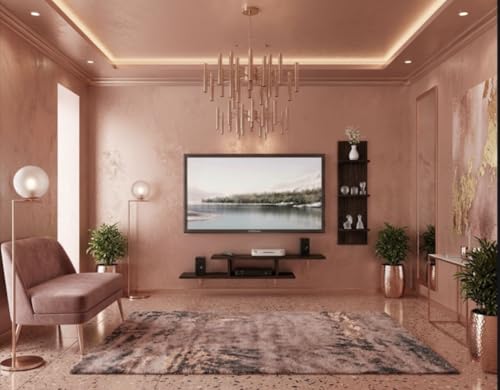 Image of 48 Inches Tailed Broad Base Tv Cabinet Floating Shelves for Wall Set,Wall Mounted Shelf for Living Room, Bedroom, Outdoor,Gallery,Stairs (Tv Cabinet)