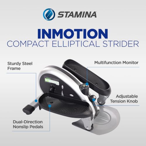 Image of Stamina Inmotion Compact Strider Foot Exercise Machine - Under Desk Elliptical - Standing or Seated Elliptical Fitness Equipment