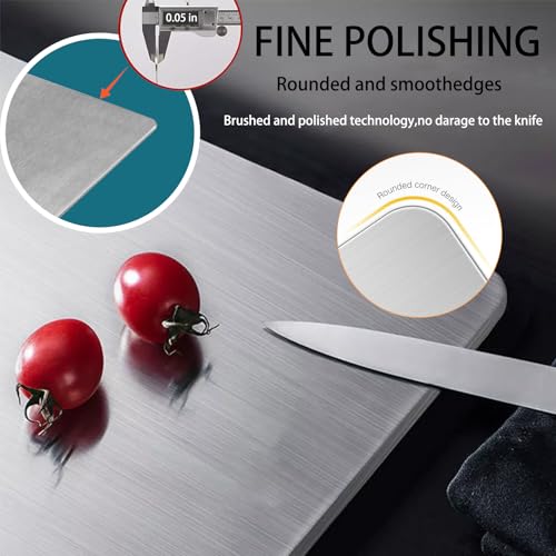Ourcabecue Titanium Cutting Boards Stainless Titanium Cutting Board For Kitchen Dishwasher Safe Double-Sided Titanium Metal Board Cutting Meats thumb #3