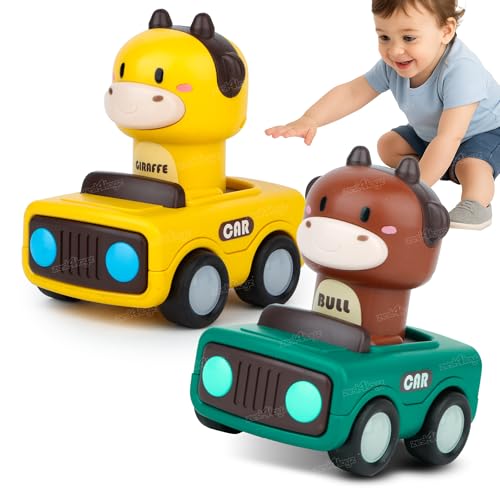 Image of Zest 4 Toyz Press and Go Car Toy for Kids Cartoon Animal Push & Go Cars Friction Powered Vehicles Educational Toys for Boys & Girls 12 Months+ (Pack of 2) Random Dispatch